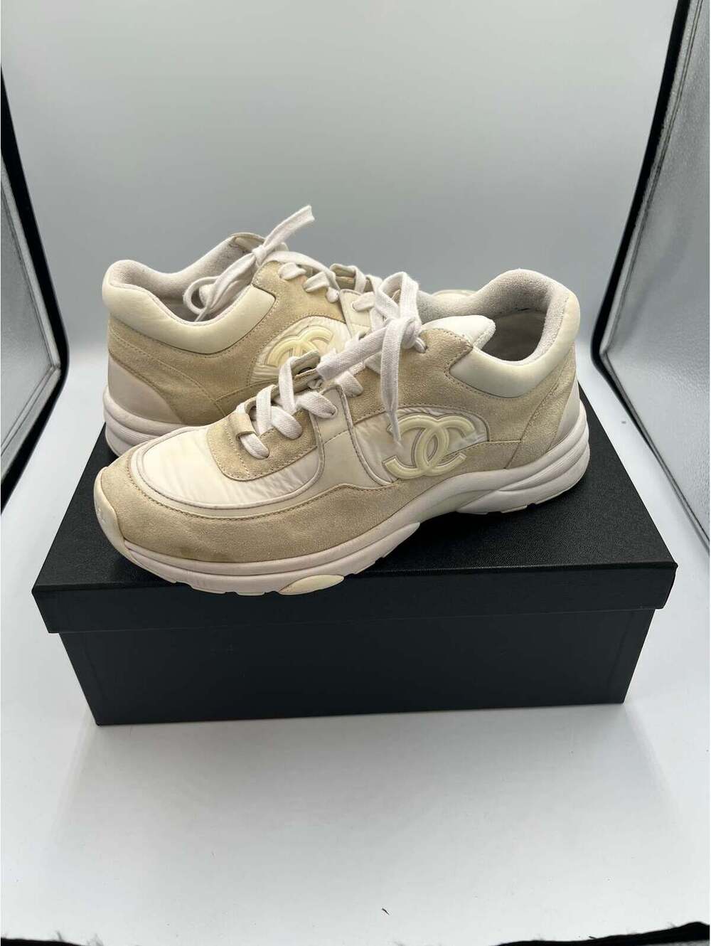 Chanel CC Runner Sneakers White Size 43 with Box